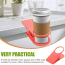 6PCS Plastic Clip On Cup Holder Desk Table Clamp Drink Bottle Coffee Mug Stand