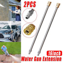 2pcs High Pressure Washer Extension Rod Stainless Steel Power Spray Tool