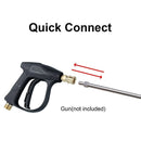 2pcs High Pressure Washer Extension Rod Stainless Steel Power Spray Tool