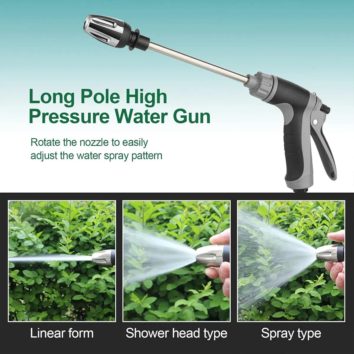 High Pressure Long Pole Water Spray Nozzle Household Car Wash Cleaning Sprayer - Car Wash Sprayer Set