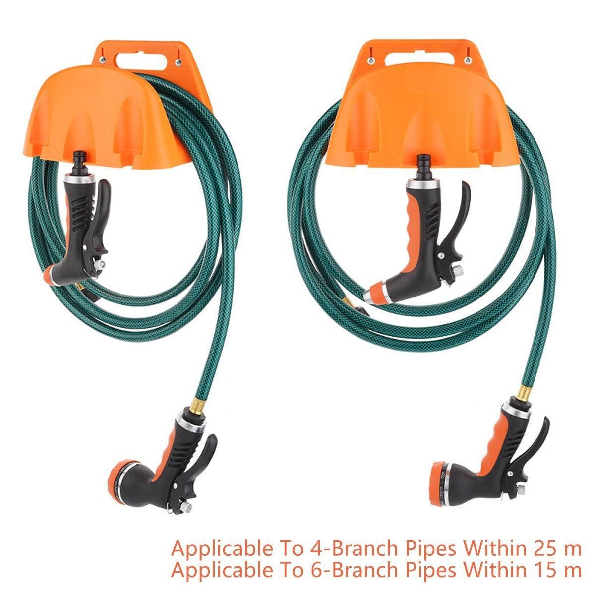 3pcs Wall Mounted Hose Holder Rack Plastic Garden Hose Storage Rack Organizer - Black