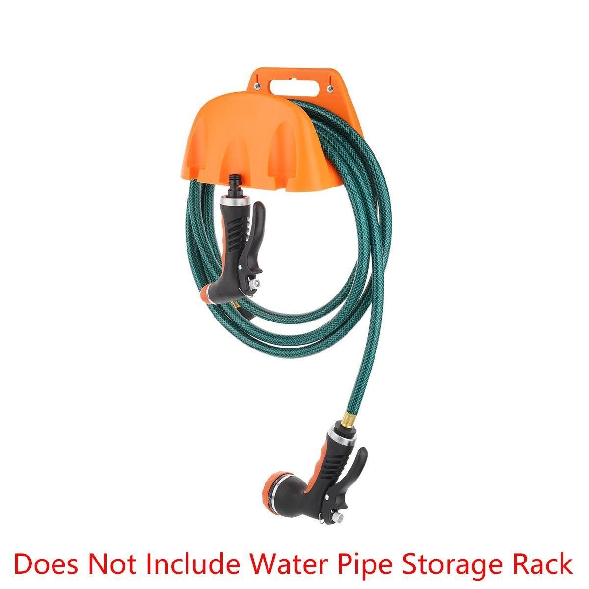 3pcs Wall Mounted Hose Holder Rack Plastic Garden Hose Storage Rack Organizer - Black