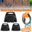 3pcs Wall Mounted Hose Holder Rack Plastic Garden Hose Storage Rack Organizer - Black
