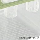 Transparent Rectangular Aquarium 12Hole Lid Portable Hydroponic Plant Fish Tank - Green