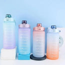 2L Large Water Bottle Straw Time Gradient Cup Fitness Jugs Sport Gym Training - Pink