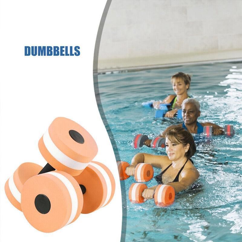 Water Dumbbell Aquatic Exercise Dumbell Water Aerobics Workouts Barbell - Grey-Pink