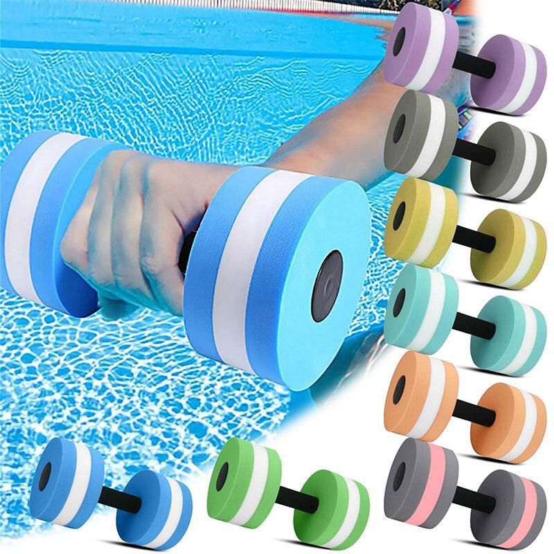 Water Dumbbell Aquatic Exercise Dumbell Water Aerobics Workouts Barbell - Grey-Pink