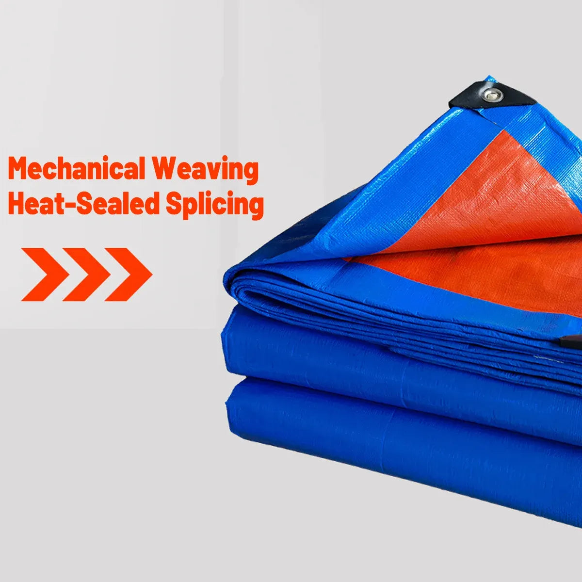 Waterproof Plastic Tarp Cover Heavy Duty Ground Sheet Rainproof Dustproof Blue - 2x2m