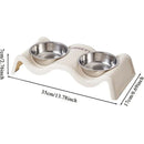 Pet Bowls Stainless Steel Double Bowl Wavy Cat Dog Feeding Dish Nonslip Base - Purple