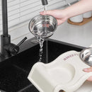 Pet Bowls Stainless Steel Double Bowl Wavy Cat Dog Feeding Dish Nonslip Base - Purple