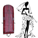 Wedding Dress Garment Bag 180cm Long Bridal Gown Storage Dustproof Cover Zipper - Wine Red