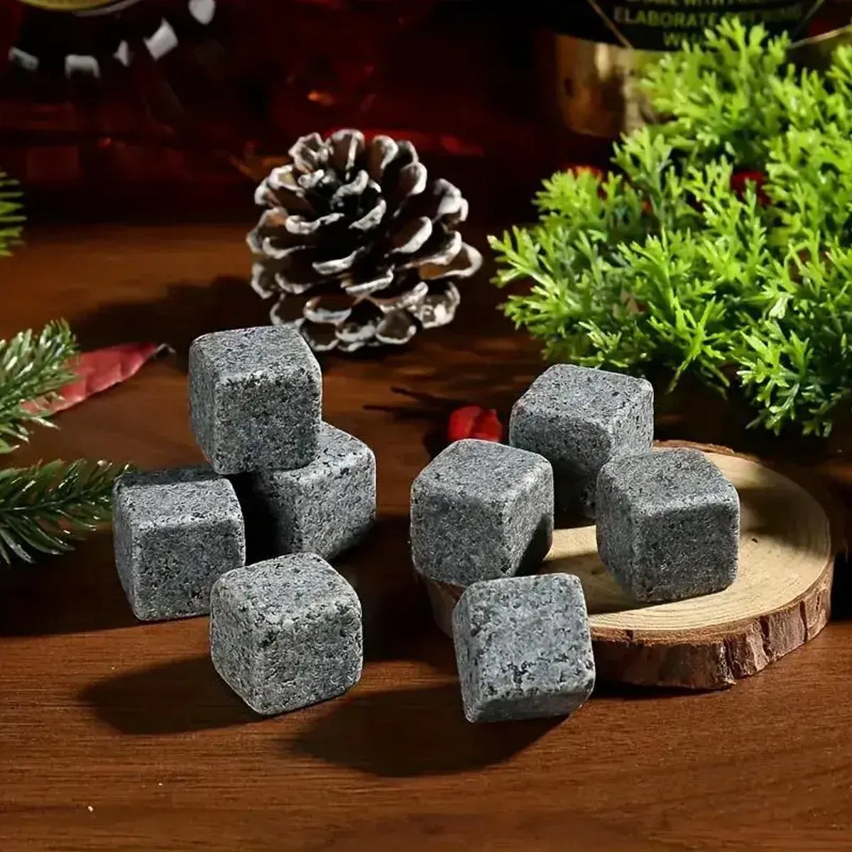 Ice Wine Stone Wooden Box Wine Set Wine Accessory Gift Box Portable Storage