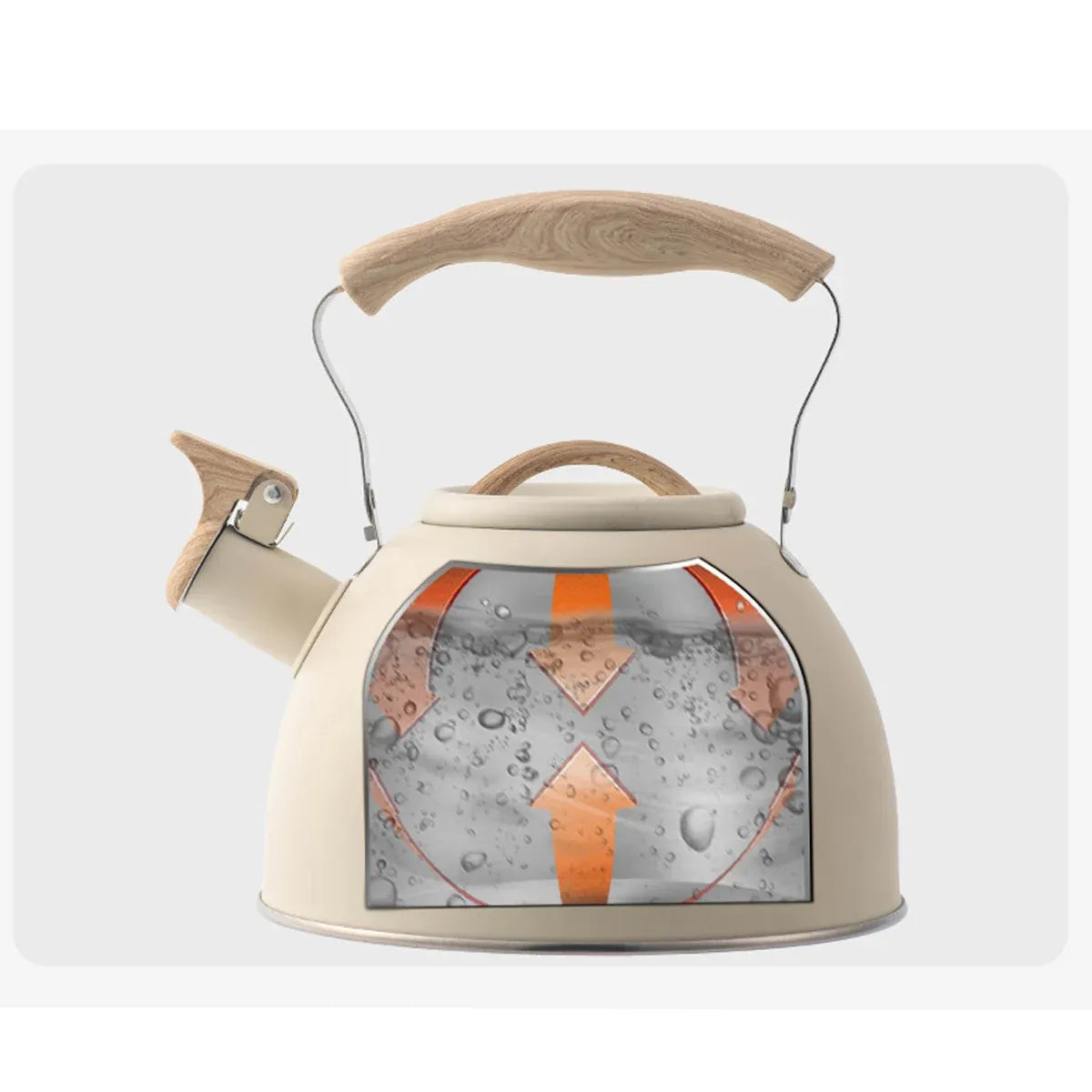 Off White Kettle Whistling Kettle Stainless Steel Stovetop Kitchen Cookware