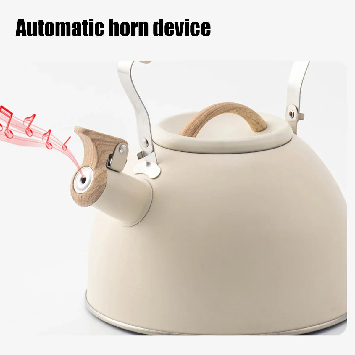 Off White Kettle Whistling Kettle Stainless Steel Stovetop Kitchen Cookware