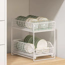 Pull Out Storage Shelf 2 Tier Kitchen Organizer Under Sink Pantry Rack