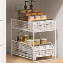 Pull Out Storage Shelf 2 Tier Kitchen Organizer Under Sink Pantry Rack