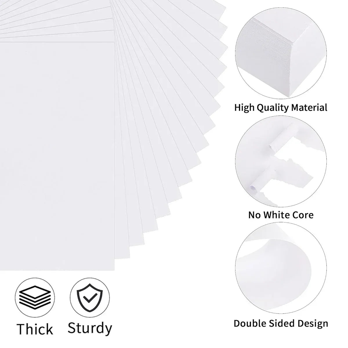 White Card Paper Set 100PCS A4 Size Blank Hand Painted Drawing Craft Sheets