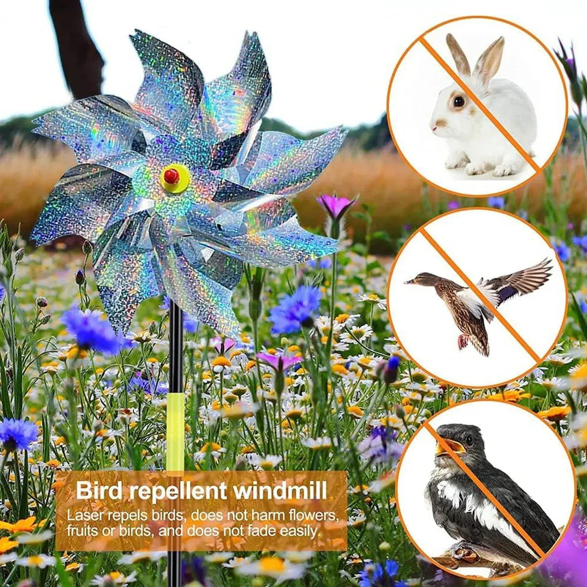 10PCS Bird-Driving Windmill Laser Device for Balcony Garden Farmland Bird Proof