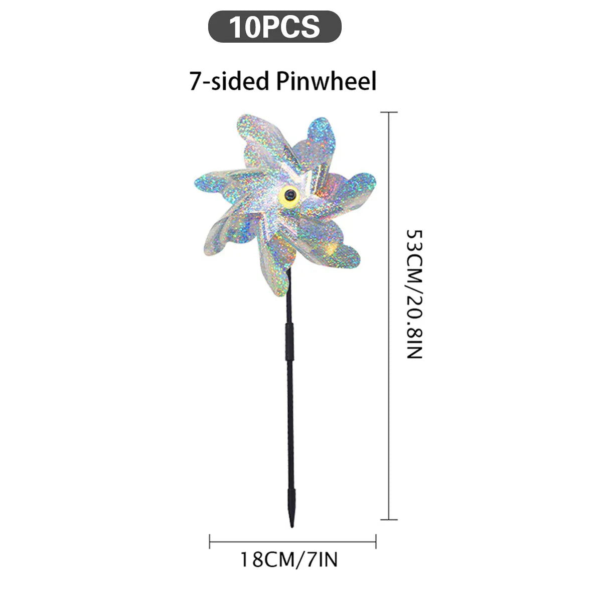 10PCS Reflective Windmill Bird Repeller Garden Stake Spinner Outdoor Plant Protection