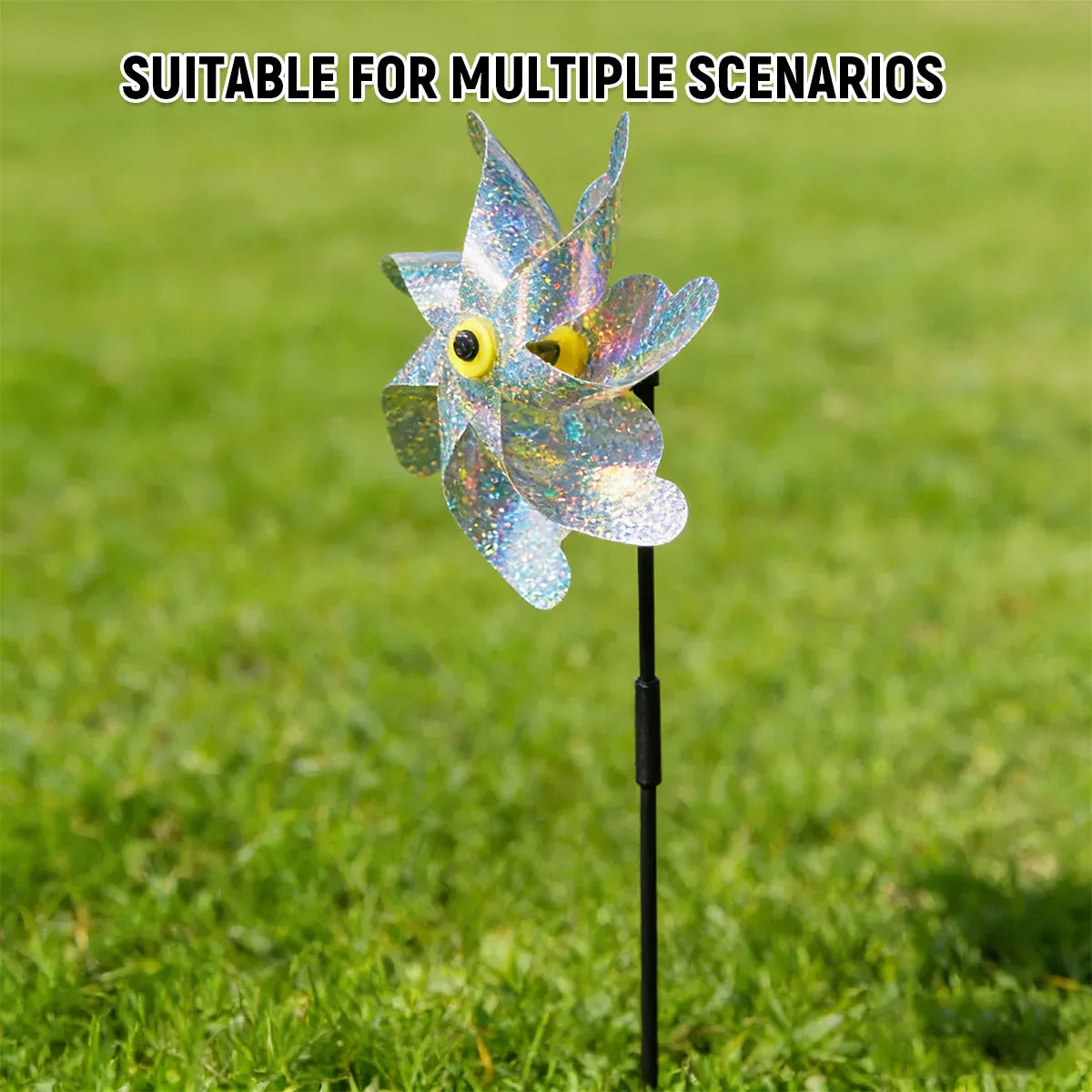 10PCS Reflective Windmill Bird Repeller Garden Stake Spinner Outdoor Plant Protection