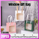 20pcs Translucent Gift Bags Packaging Tote Birthday Party Favors Candy Bags - Beige-M Size