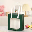 20pcs Translucent Gift Bags Packaging Tote Birthday Party Favors Candy Bags - Green-M Size