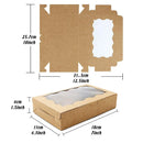 50pcs Rectangular Kraft Paper Window Box Gift Packaging Boxes Party Favors - Pink