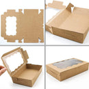 50pcs Rectangular Kraft Paper Window Box Gift Packaging Boxes Party Favors - Pink
