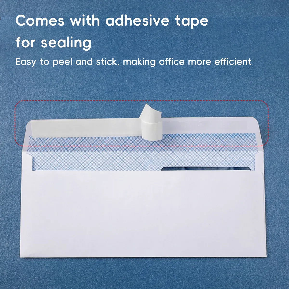 50 Pack White Double Window Business Envelopes Peel and Seal Mailing Envelopes