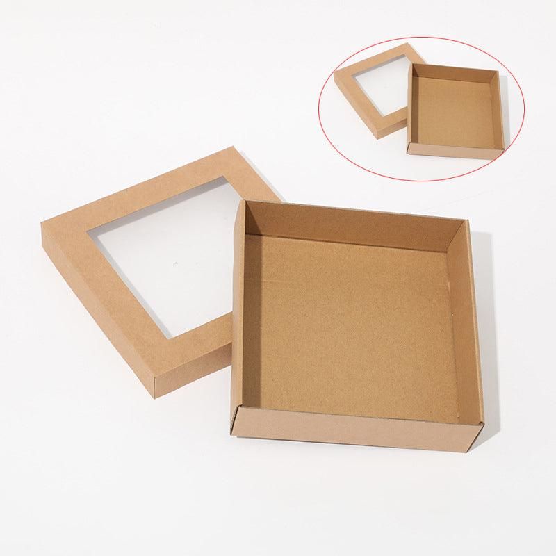 50pcs Bakery Cake Packaging Boxes with Visible Open Window Lunch Boxes - S