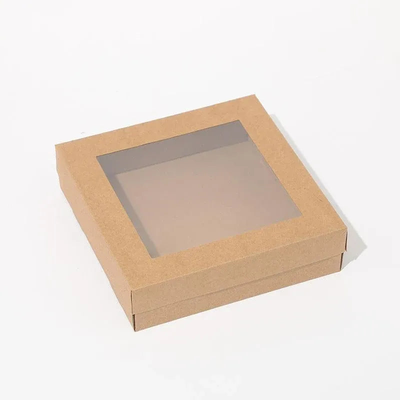 50pcs Bakery Cake Packaging Boxes with Visible Open Window Lunch Boxes - S