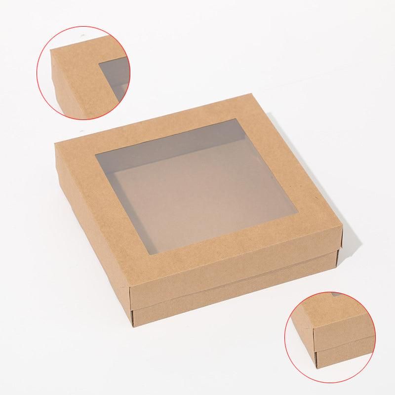 50pcs Bakery Cake Packaging Boxes with Visible Open Window Lunch Boxes - S
