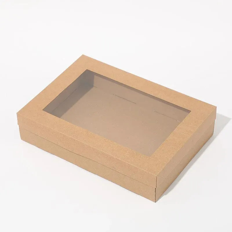 50pcs Bakery Cake Packaging Boxes with Visible Open Window Lunch Boxes - S