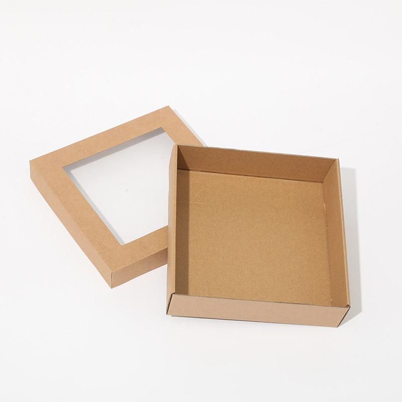 50pcs Bakery Cake Packaging Boxes with Visible Open Window Lunch Boxes - S