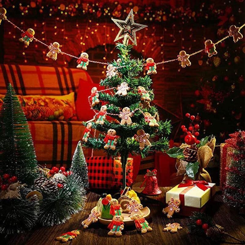 12X Gingerbread Man Xmas Tree Ornament Gift Party Hanging Pendants Window Decor - Window Decor-jbr18