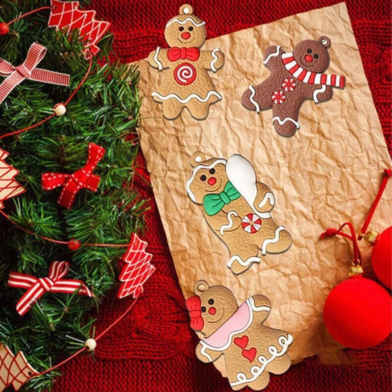 12X Gingerbread Man Xmas Tree Ornament Gift Party Hanging Pendants Window Decor - Window Decor-jbr18