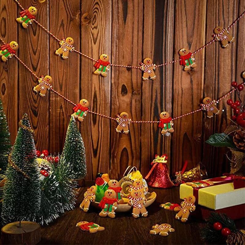 12X Gingerbread Man Xmas Tree Ornament Gift Party Hanging Pendants Window Decor - Window Decor-jbr7