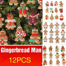 12X Gingerbread Man Xmas Tree Ornament Gift Party Hanging Pendants Window Decor - Window Decor-jbr snowflake