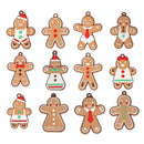 12X Gingerbread Man Xmas Tree Ornament Gift Party Hanging Pendants Window Decor - Window Decor-jbr snowflake