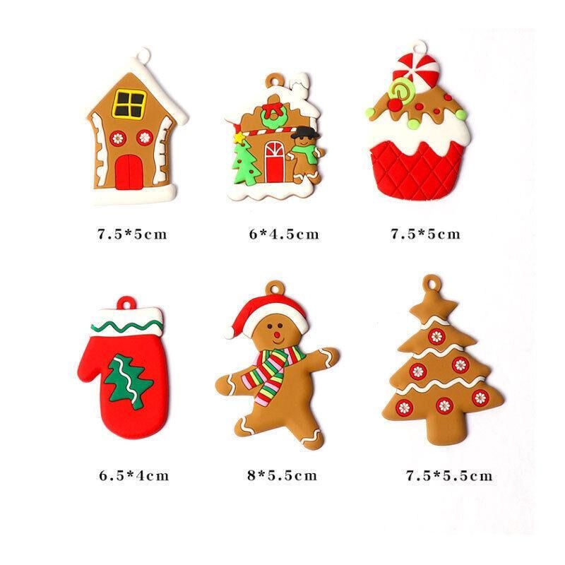 12X Gingerbread Man Xmas Tree Ornament Gift Party Hanging Pendants Window Decor - Window Decor-jbr snowflake