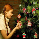 12X Gingerbread Man Xmas Tree Ornament Gift Party Hanging Pendants Window Decor - Window Decor-jbr snowflake
