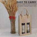 5PCS Handheld Wine Gift Bags Double-Bottle Design with Clear Window Portable - Beige
