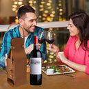 2PCS Wine Tote Bag PU Leather with Handle Durable for Party Gift
