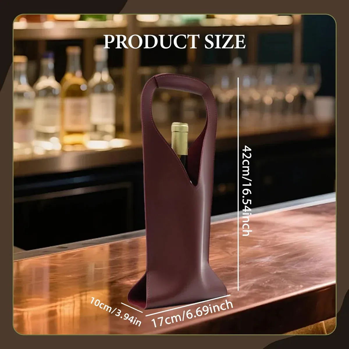 Single Wine Bottle Tote Carrier Gift Bag with Handle Durable