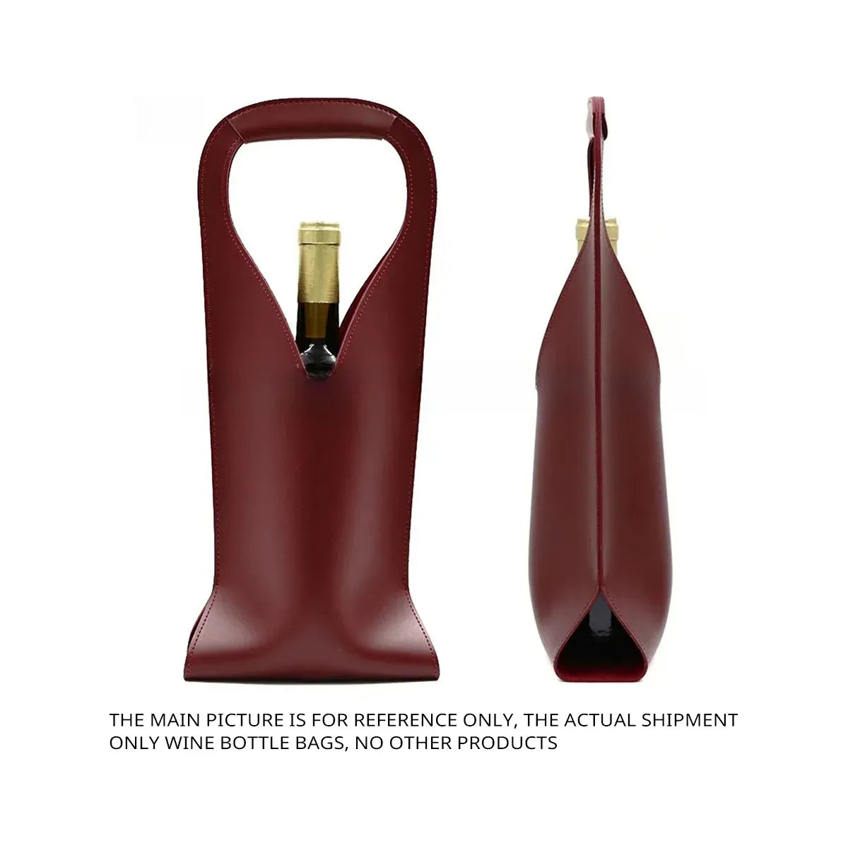 Single Wine Bottle Tote Carrier Gift Bag with Handle Durable
