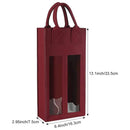 5PCS Handheld Wine Gift Bags Double-Bottle Design with Clear Window Portable - Burgundy