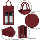 5PCS Handheld Wine Gift Bags Double-Bottle Design with Clear Window Portable - Burgundy