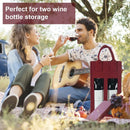 5PCS Handheld Wine Gift Bags Double-Bottle Design with Clear Window Portable - Burgundy