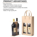 5PCS Handheld Wine Gift Bags Double-Bottle Design with Clear Window Portable - Burgundy