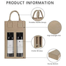 5PCS Handheld Wine Gift Bags Double-Bottle Design with Clear Window Portable - Burgundy